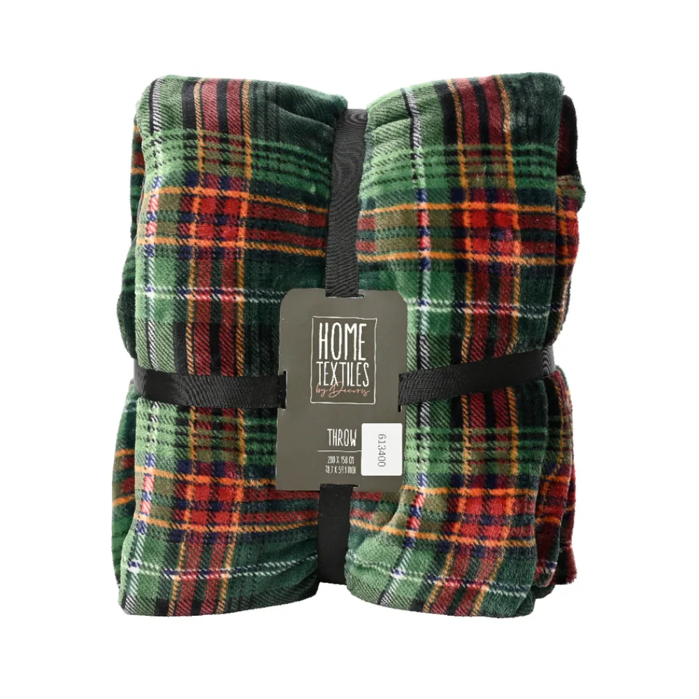 ksd déco Linge De Maison Et Coussins | KSD DÉCO - Plaid à carreaux, design écossais 1,5x2m
