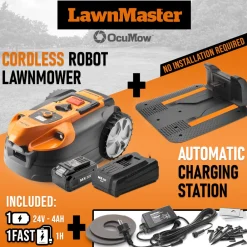 Lawnmaster - Robot tondeuse autonome 24v avec station de charge, sans fil périmétrique - le r Sale