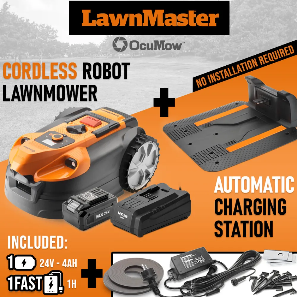 Lawnmaster - Robot tondeuse autonome 24v avec station de charge, sans fil périmétrique - le r Sale