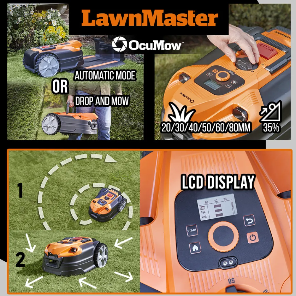 Lawnmaster - Robot tondeuse autonome 24v avec station de charge, sans fil périmétrique - le r Sale
