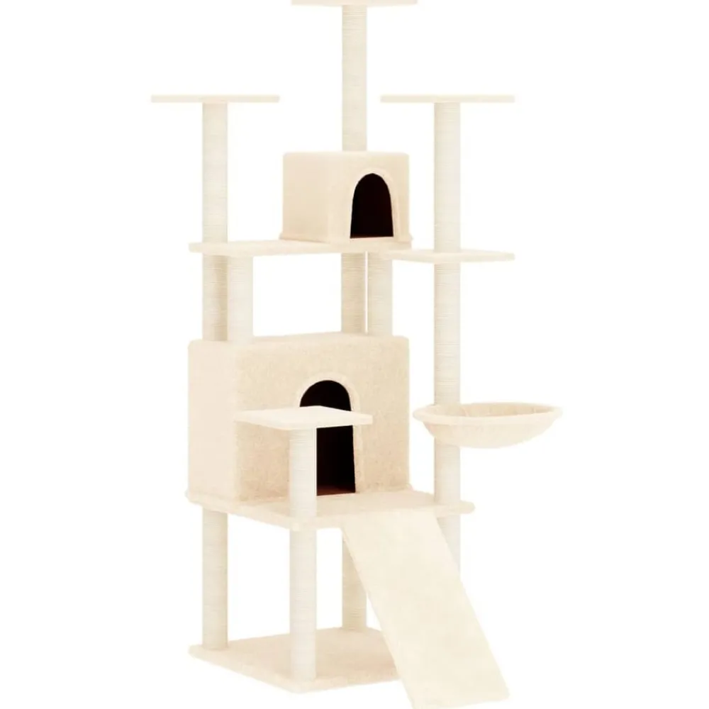 Maison Exclusive Arbres À Chat Et Jouets | - Arbre à chat avec griffoirs en sisal crème 154 cm