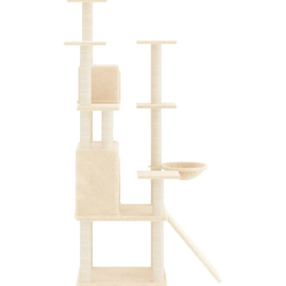 Maison Exclusive Arbres À Chat Et Jouets | - Arbre à chat avec griffoirs en sisal crème 154 cm