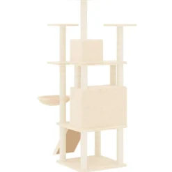 Maison Exclusive Arbres À Chat Et Jouets | - Arbre à chat avec griffoirs en sisal crème 154 cm