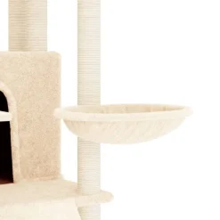 Maison Exclusive Arbres À Chat Et Jouets | - Arbre à chat avec griffoirs en sisal crème 154 cm