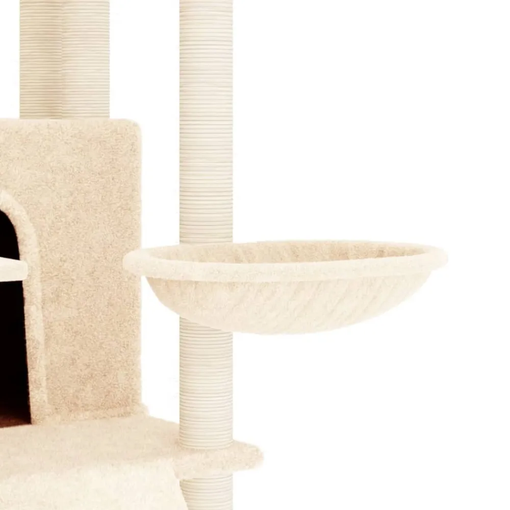 Maison Exclusive Arbres À Chat Et Jouets | - Arbre à chat avec griffoirs en sisal crème 154 cm