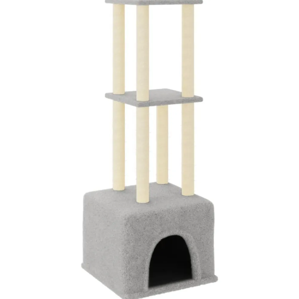 Maison Exclusive Arbres À Chat Et Jouets | - Arbre à chat avec griffoirs en sisal gris clair 133,5 cm