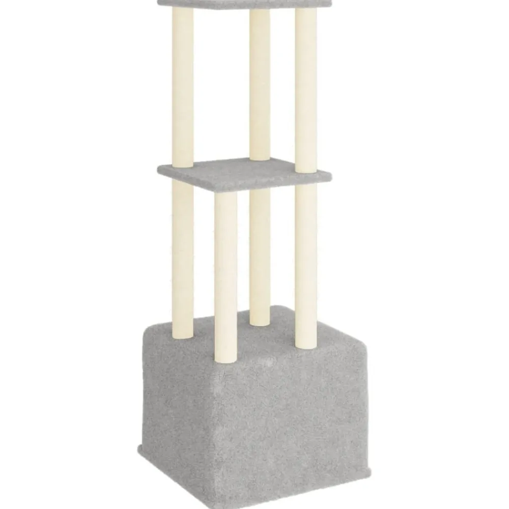 Maison Exclusive Arbres À Chat Et Jouets | - Arbre à chat avec griffoirs en sisal gris clair 133,5 cm