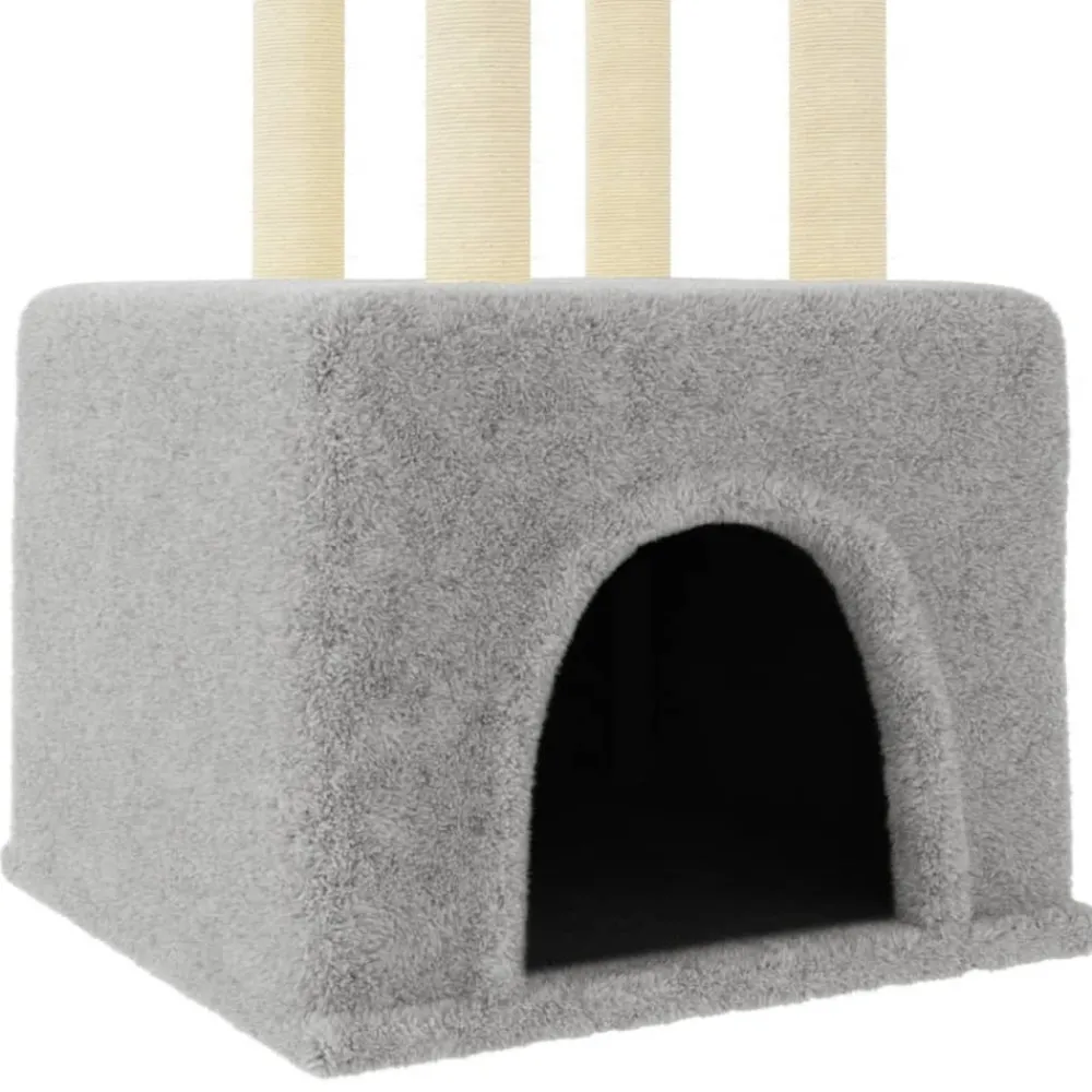Maison Exclusive Arbres À Chat Et Jouets | - Arbre à chat avec griffoirs en sisal gris clair 133,5 cm