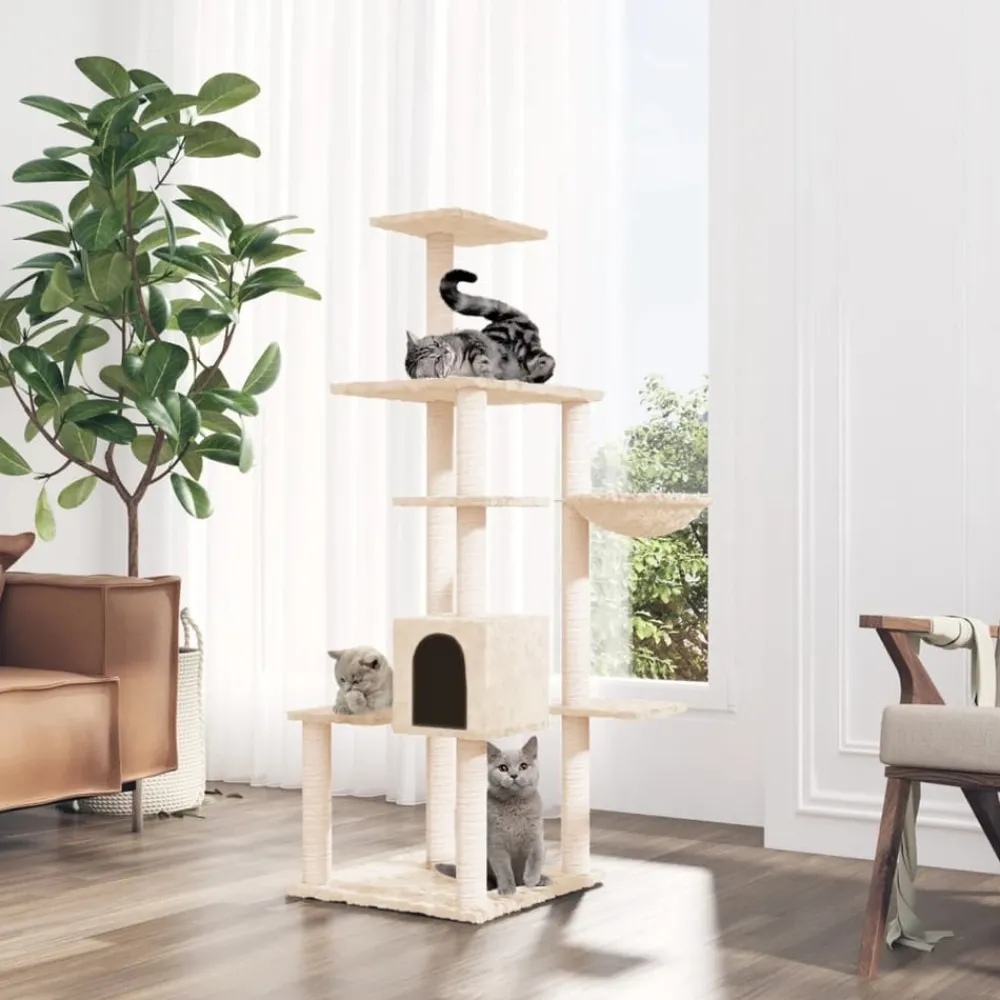 Maison Exclusive Arbres À Chat Et Jouets | - Arbre à chat avec griffoirs en sisal gris clair 85,5 cm