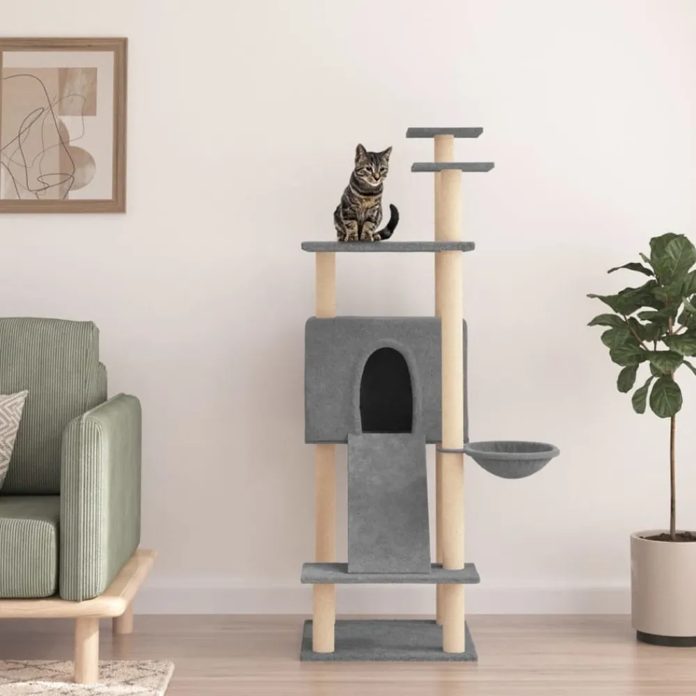 Maison Exclusive Arbres À Chat Et Jouets | - Arbre à chat avec griffoirs en sisal gris clair 83 cm