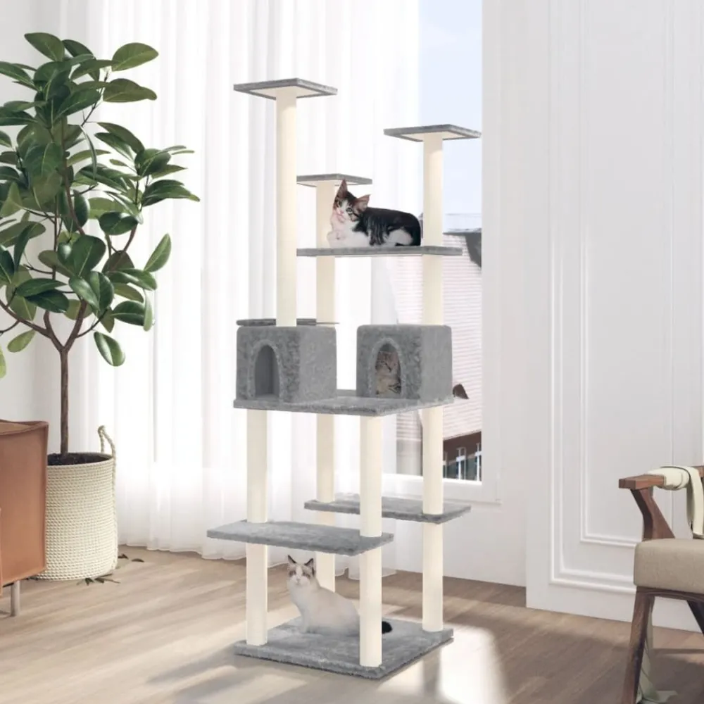 Maison Exclusive Arbres À Chat Et Jouets | - Arbre à chat avec griffoirs en sisal crème 154 cm