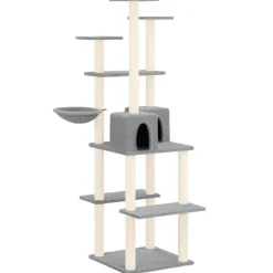 Maison Exclusive - Arbre à chat avec griffoirs en sisal gris clair 167 cm Outlet