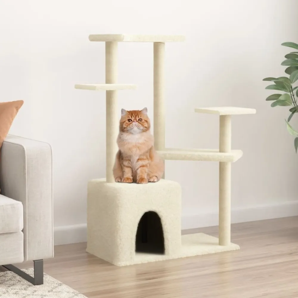 Maison Exclusive Arbres À Chat Et Jouets | - Arbre à chat avec griffoirs en sisal gris clair 145 cm