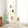 Maison Exclusive Arbres À Chat Et Jouets | - Arbre à chat avec griffoirs en sisal gris foncé 108,5 cm