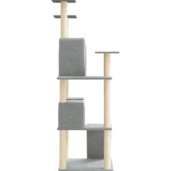 Maison Exclusive Arbres À Chat Et Jouets | - Arbre à chat avec griffoirs en sisal gris clair 153 cm