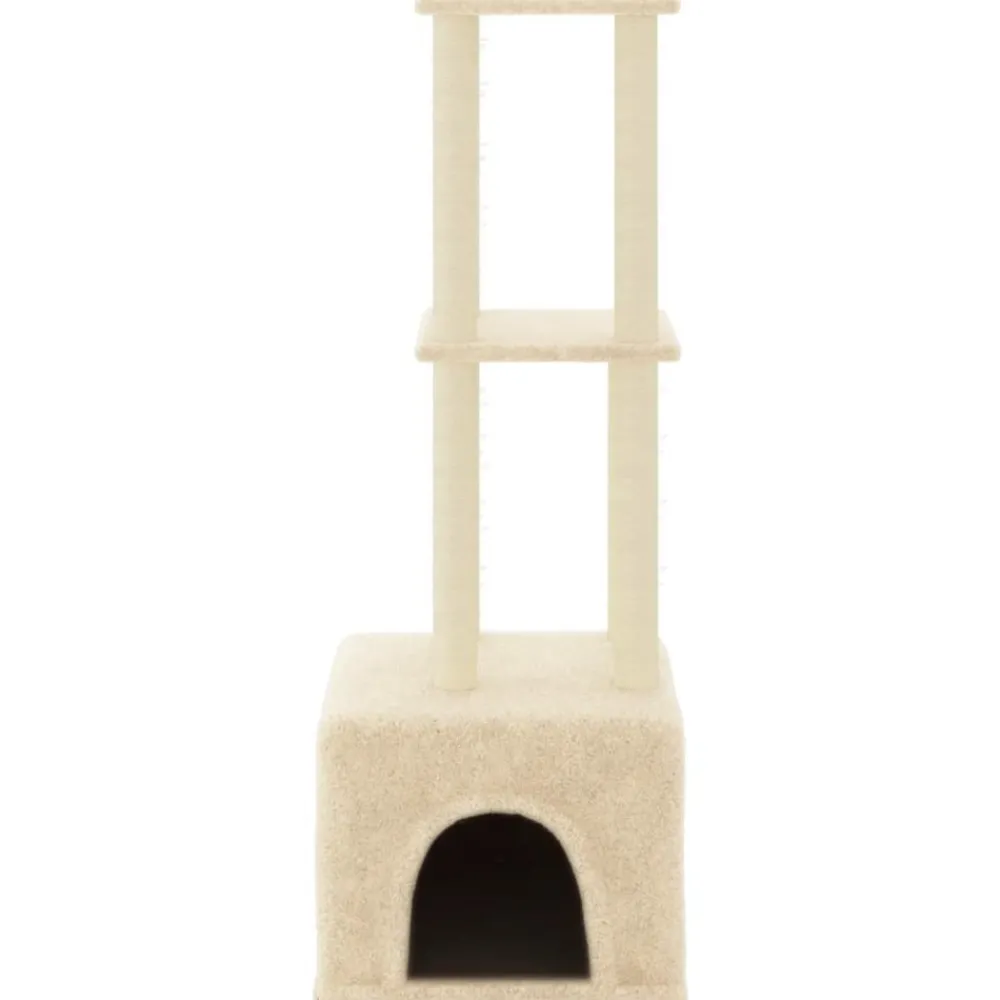 Maison Exclusive Arbres À Chat Et Jouets | - Arbre à chat avec griffoirs en sisal crème 133,5 cm