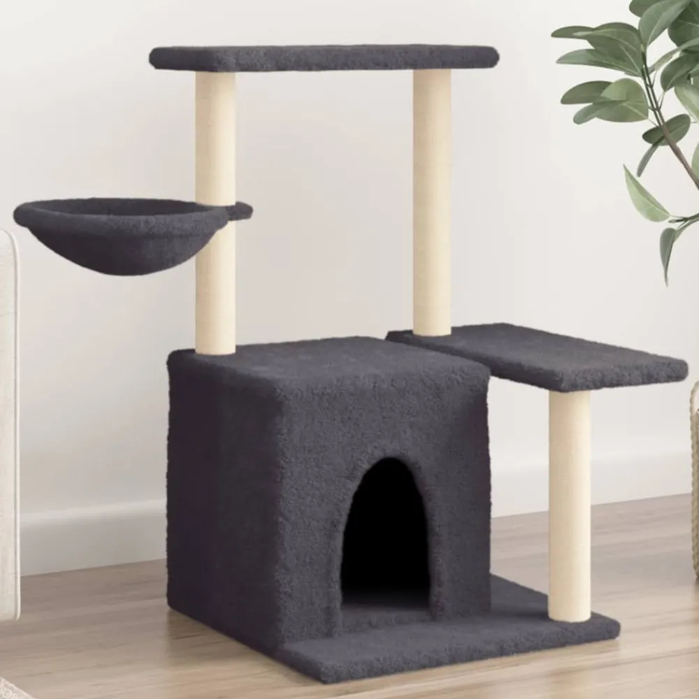 Maison Exclusive Arbres À Chat Et Jouets | - Arbre à chat avec griffoirs en sisal gris foncé 83 cm