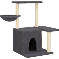 Maison Exclusive Arbres À Chat Et Jouets | - Arbre à chat avec griffoirs en sisal gris foncé 83 cm