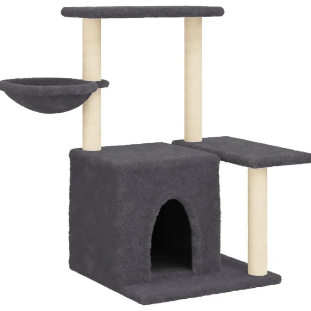 Maison Exclusive Arbres À Chat Et Jouets | - Arbre à chat avec griffoirs en sisal gris foncé 83 cm