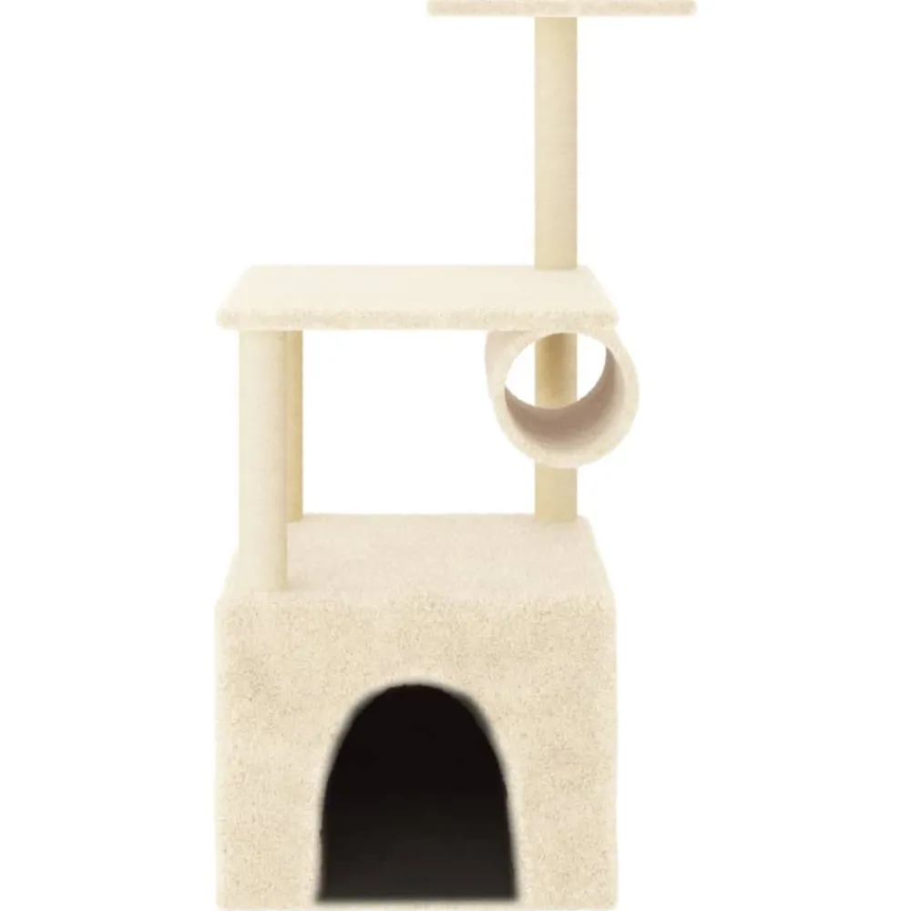 Maison Exclusive Arbres À Chat Et Jouets | - Arbre à chat avec griffoirs en sisal crème 136 cm