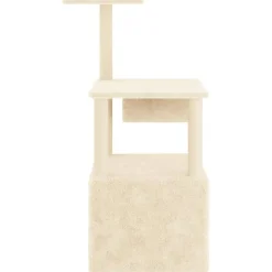 Maison Exclusive Arbres À Chat Et Jouets | - Arbre à chat avec griffoirs en sisal crème 136 cm