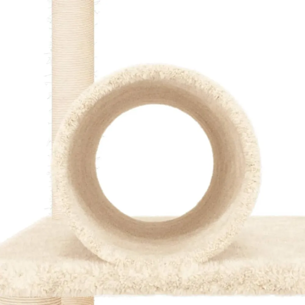 Maison Exclusive Arbres À Chat Et Jouets | - Arbre à chat avec griffoirs en sisal crème 136 cm