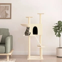 Maison Exclusive - Arbre à chat avec griffoirs en sisal crème 143 cm Online