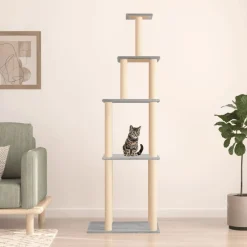 Maison Exclusive - Arbre à chat avec griffoirs en sisal gris clair 183 cm Hot