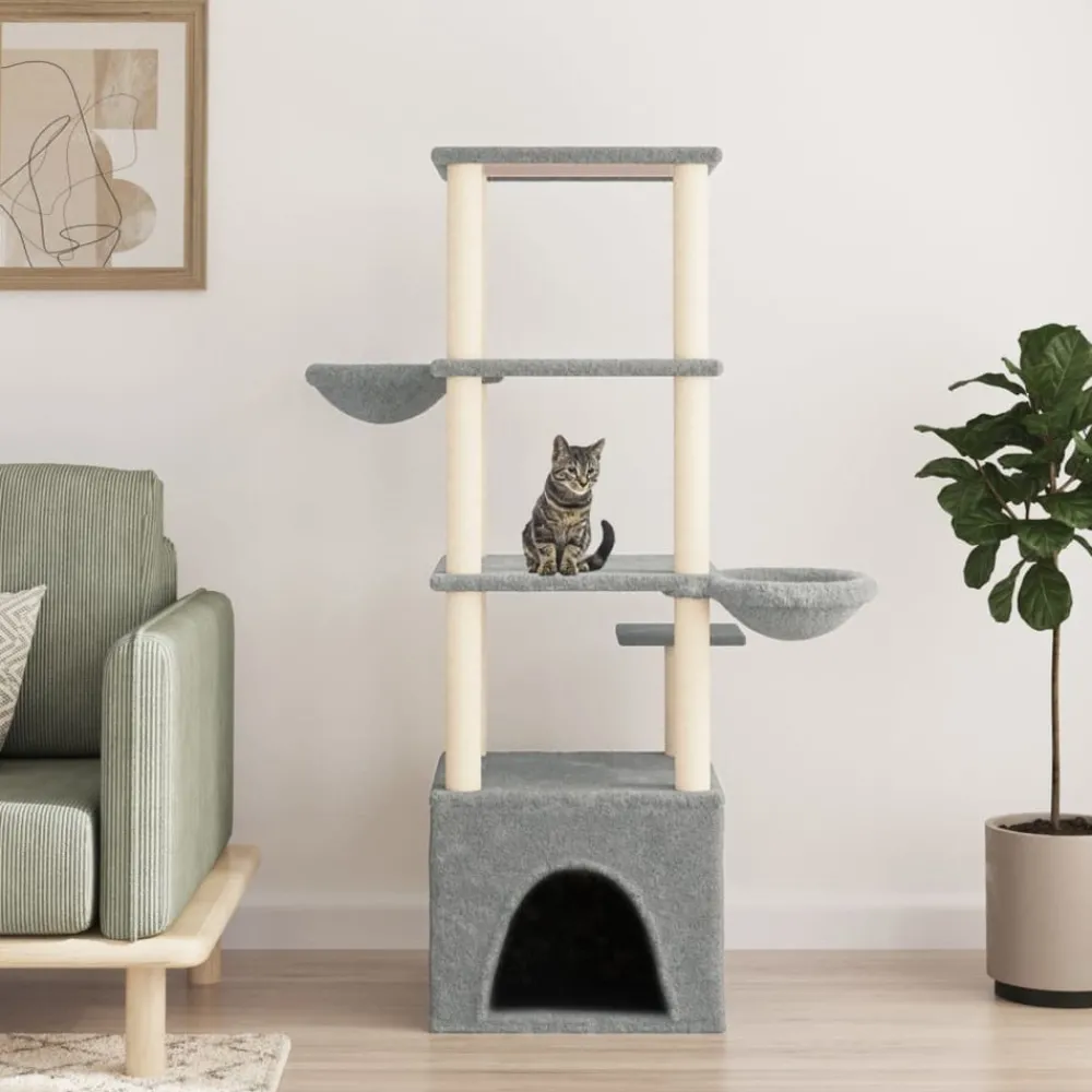 Maison Exclusive Arbres À Chat Et Jouets | - Arbre à chat avec griffoirs en sisal gris foncé 48 cm