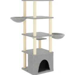 Maison Exclusive Arbres À Chat Et Jouets | - Arbre à chat avec griffoirs en sisal gris foncé 48 cm