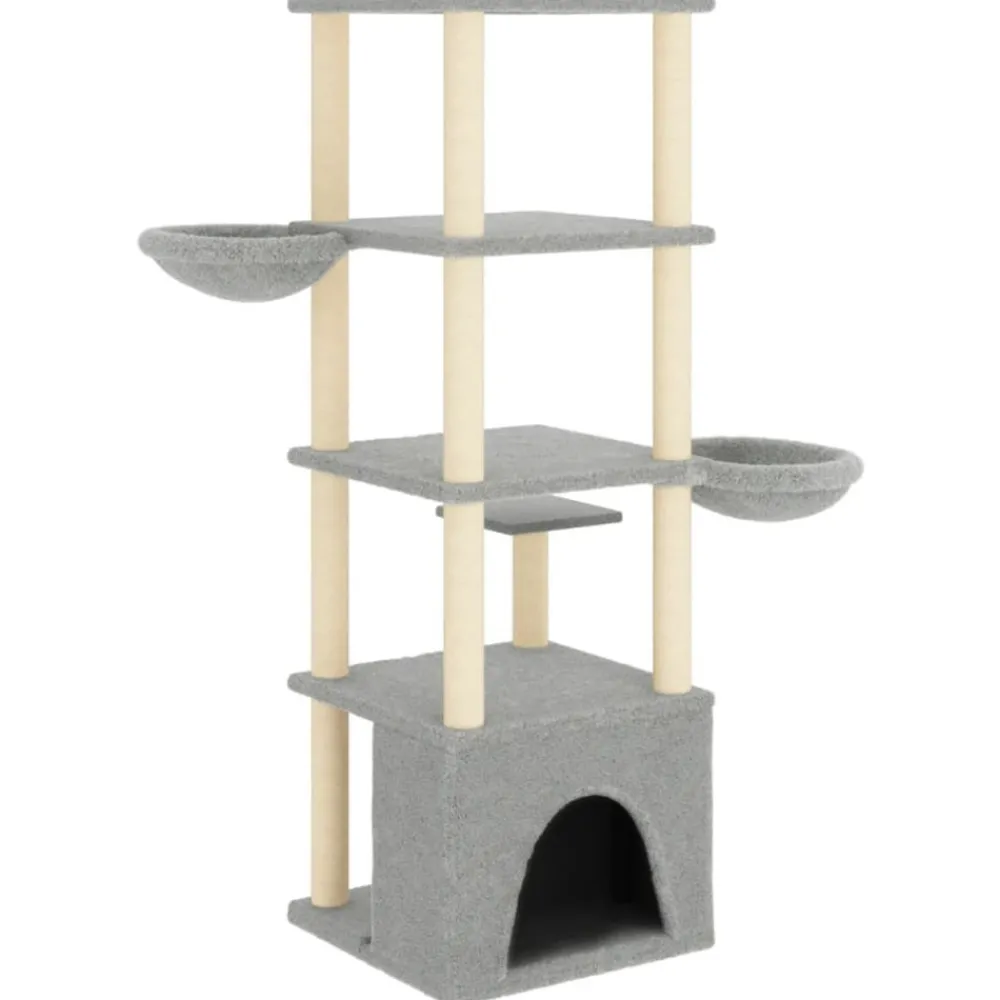 Maison Exclusive Arbres À Chat Et Jouets | - Arbre à chat avec griffoirs en sisal gris foncé 48 cm