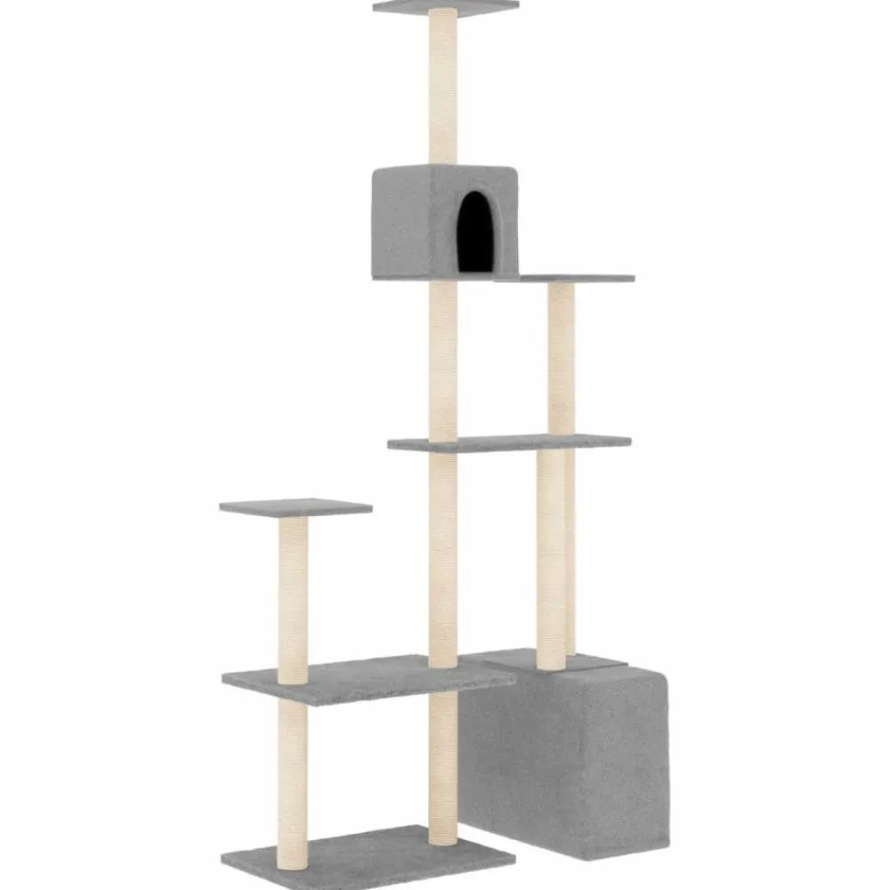 Maison Exclusive Arbres À Chat Et Jouets | - Arbre à chat avec griffoirs en sisal gris clair 168 cm