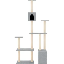 Maison Exclusive Arbres À Chat Et Jouets | - Arbre à chat avec griffoirs en sisal gris clair 168 cm