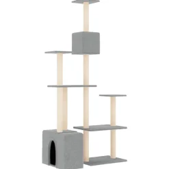 Maison Exclusive Arbres À Chat Et Jouets | - Arbre à chat avec griffoirs en sisal gris clair 168 cm