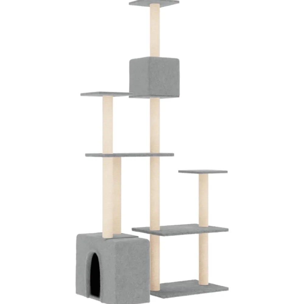 Maison Exclusive Arbres À Chat Et Jouets | - Arbre à chat avec griffoirs en sisal gris clair 168 cm