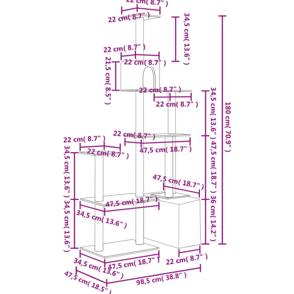 Maison Exclusive Arbres À Chat Et Jouets | - Arbre à chat avec griffoirs en sisal gris clair 168 cm