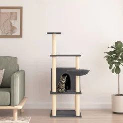 Maison Exclusive - Arbre à chat avec griffoirs en sisal gris foncé 132 cm Hot