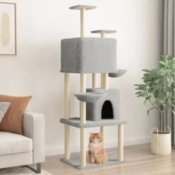 Maison Exclusive - Arbre à chat avec griffoirs en sisal gris clair 180 cm New