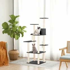 Maison Exclusive Arbres À Chat Et Jouets | - Arbre à chat avec griffoirs en sisal gris foncé 153 cm