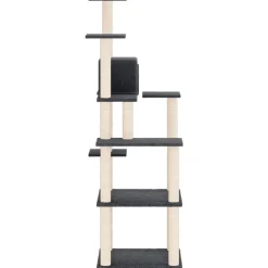 Maison Exclusive Arbres À Chat Et Jouets | - Arbre à chat avec griffoirs en sisal gris foncé 153 cm