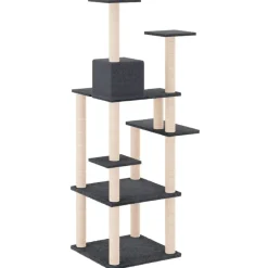Maison Exclusive Arbres À Chat Et Jouets | - Arbre à chat avec griffoirs en sisal gris foncé 153 cm