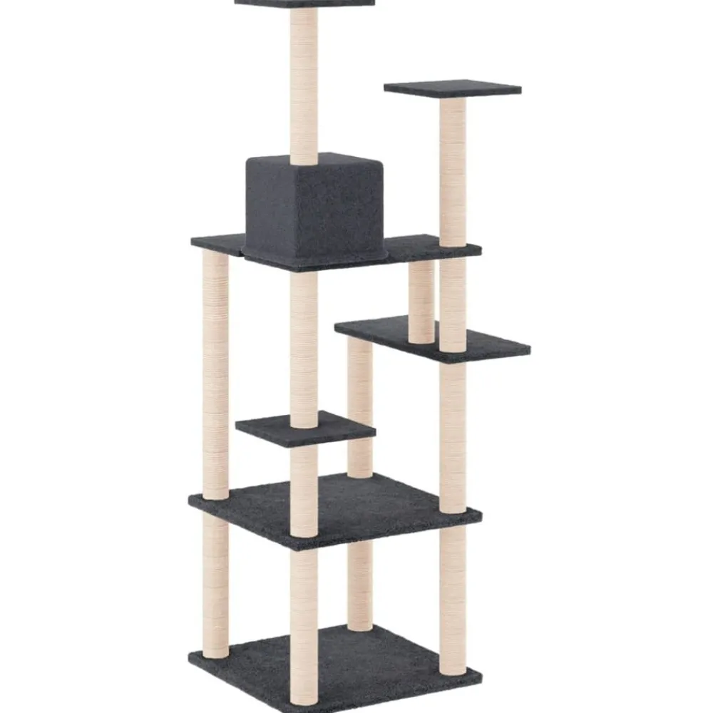 Maison Exclusive Arbres À Chat Et Jouets | - Arbre à chat avec griffoirs en sisal gris foncé 153 cm