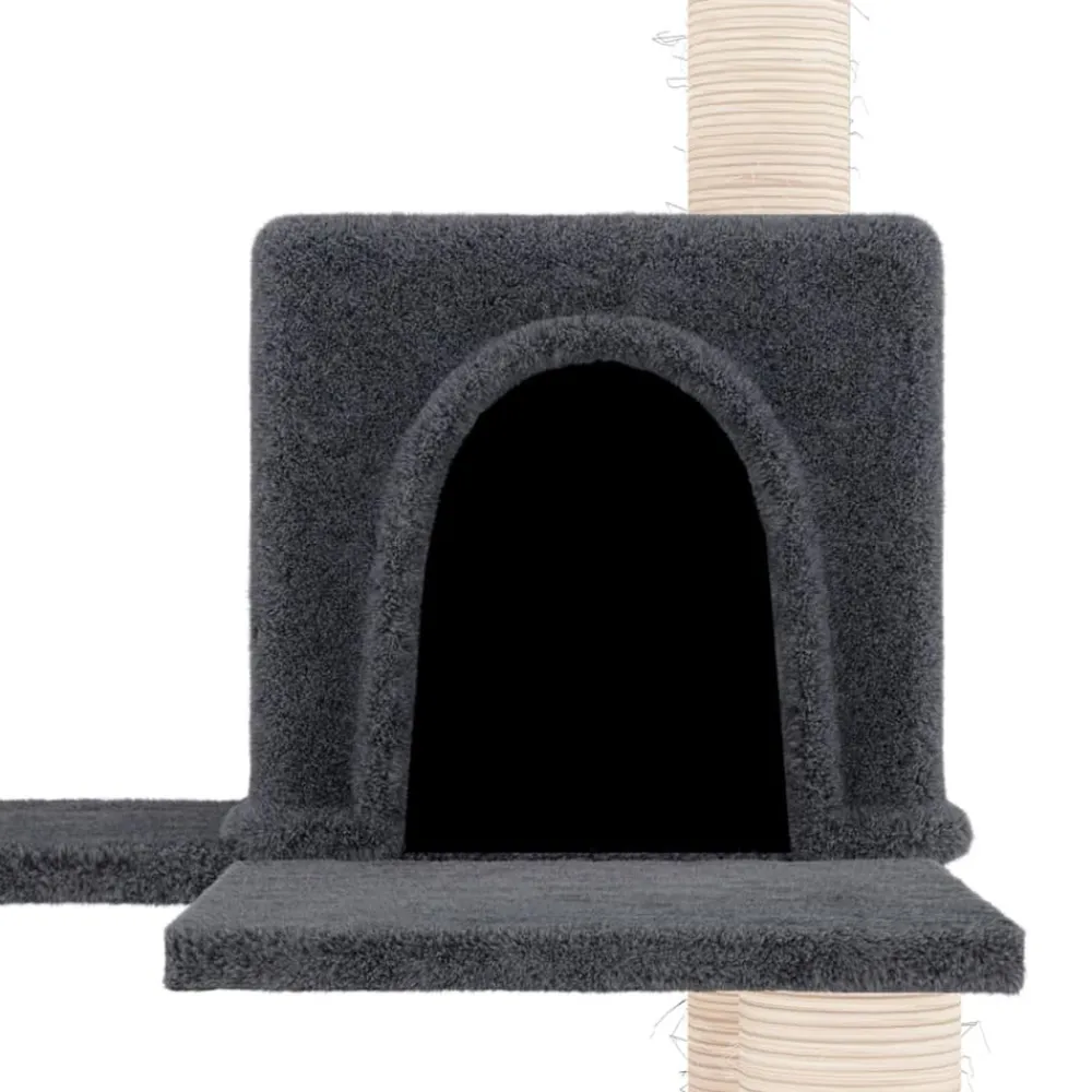 Maison Exclusive Arbres À Chat Et Jouets | - Arbre à chat avec griffoirs en sisal gris foncé 153 cm
