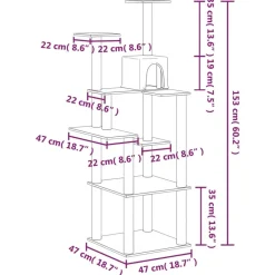 Maison Exclusive Arbres À Chat Et Jouets | - Arbre à chat avec griffoirs en sisal gris foncé 153 cm
