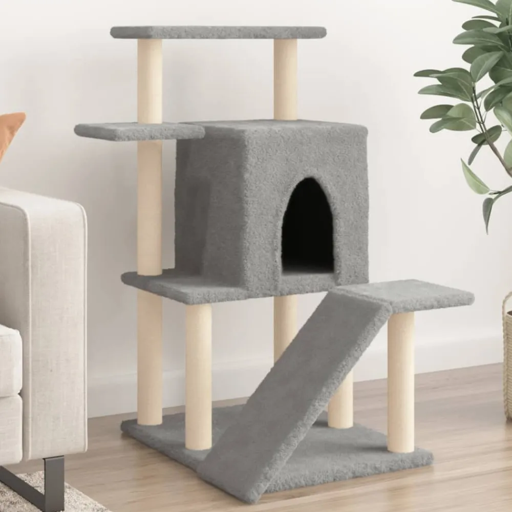 Maison Exclusive Arbres À Chat Et Jouets | - Arbre à chat avec griffoirs en sisal gris foncé 122 cm