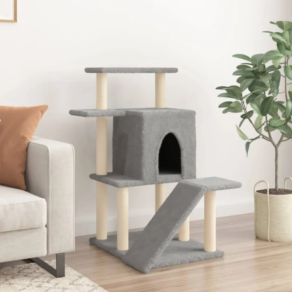 Maison Exclusive Arbres À Chat Et Jouets | - Arbre à chat avec griffoirs en sisal gris foncé 122 cm