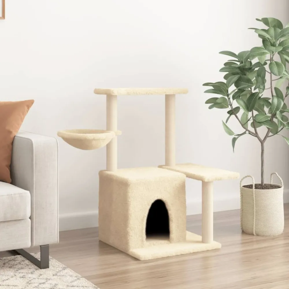 Maison Exclusive Arbres À Chat Et Jouets | - Arbre à chat avec griffoirs en sisal crème 83 cm