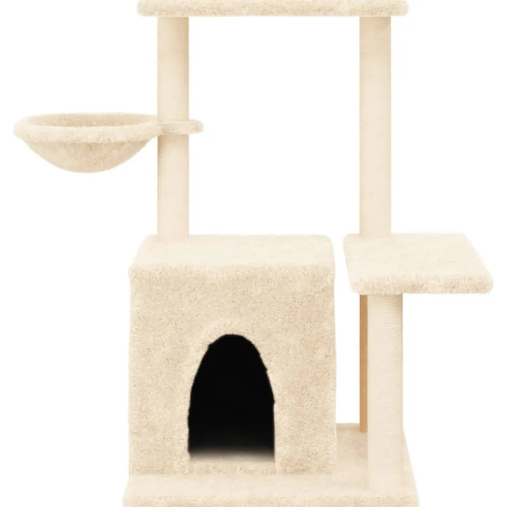 Maison Exclusive Arbres À Chat Et Jouets | - Arbre à chat avec griffoirs en sisal crème 83 cm