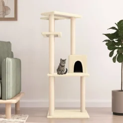 Maison Exclusive - Arbre à chat avec griffoirs en sisal crème 123 cm Outlet