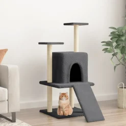 Maison Exclusive Arbres À Chat Et Jouets | - Arbre à chat avec griffoirs en sisal gris foncé 110 cm